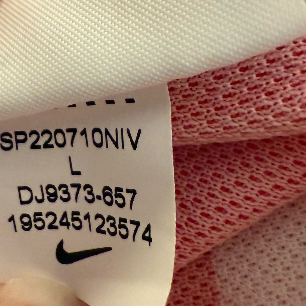 The Nike Polo Golf Dri-Fit Red White Plaid Loose Fit Cropped Polo Shirt Top L - Picture 14 of 14